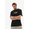Erkek Kısa Kol Yazlık Tişört Bisiklet Yaka Baskılı Oversize T-Shirt - Siyah