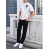 Erkek Kısa Kol Yazlık Tişört Bisiklet Yaka GÜL Baskılı T-Shirt - Beyaz