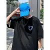 ERKEK  Tişört Bisiklet Yaka Kore tarzı baskı Kısa Kol t-shirt - Siyah