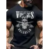 Erkek Ön ve Arka Baskılı T-Shirt Kısa Kol Bisiklet Yaka Regular Fit Tişört - Siyah