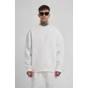 ERKEK Bisikilet Yaka 3 plik Pamuklu SweatShirt - Beyaz