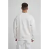 ERKEK Bisikilet Yaka 3 plik Pamuklu SweatShirt - Beyaz