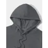 Erkek 3 İplik Pamuklu Kapüşonlu Kanguru Cepli Sweatshirt Hoodie -  Füme
