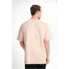 Erkek Düz Penye Tişört Bisiklet Yaka Kısa Kol Regular Fit T-Shirt - Bej