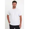 Erkek Düz Penye Tişört Bisiklet Yaka Kısa Kol Regular Fit T-Shirt - Beyaz