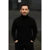 Erkek Fitilli Kazak Tam Boğazlı Balıkçı Yaka Triko 2li Set Bej-Siyah