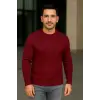 Erkek Fitilli Triko Kazak 2’li Set Siyah Bordo Kalın Dokuma Pamuklu Regular Fit Bisiklet