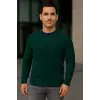 Erkek Fitilli Triko Kazak 2’li Set Siyah Haki Kalın Dokuma Pamuklu Regular Fit Bisiklet