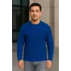 Erkek Fitilli Triko Kazak 2’li Set Siyah Saks Mavisi Kalın Dokuma Pamuklu Regular Fit