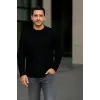 Erkek Fitilli Triko Kazak 3lü Set Bej Gri Siyah Bisiklet Yaka Regular Fit