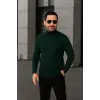 Erkek Fitilli Kazak Tam Boğazlı Balıkçı Yaka Triko 3lü Set  Gri-Haki-Siyah