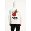 Erkek Kapüşonlu Kanguru Cepli Sweatshirt 3 İplik Pamuklu Baskılı Hoodie - Beyaz