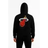 Erkek Kapüşonlu Kanguru Cepli Sweatshirt 3 İplik Pamuklu Baskılı Hoodie - Siyah