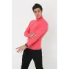 Erkek Fitilli Kaşkorse Kumaş Boğazlı Full Likralı Slimfit Body - Pembe