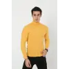 Erkek Fitilli Kaşkorse Kumaş Boğazlı Full Likralı Slimfit Body - Sarı