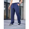 Erkek Keten Cepli Çıma Dikişli jogger Buggy Pantalon Rahat kalıp - Lacivert