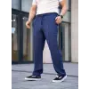Erkek Keten Cepli Çıma Dikişli jogger Buggy Pantalon Rahat kalıp - Lacivert