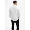 Erkek KETEN Kumaş Uzun Kollu Regular fit Gömlek - Beyaz