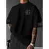 Erkek Baskılı T-Shirt Kısa Kol Bisiklet Yaka Regular Fit Yazlık Tişört - Siyah
