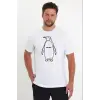 Erkek T-Shirt Nihilist Penguen Baskılı Bisiklet Yaka Kısa kol yazlık Tişört - Beyaz