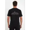 Erkek T-Shirt Nihilist Penguen Baskılı Bisiklet Yaka Kısa kol yazlık Tişört - Siyah