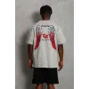 Erkek Baskılı Tişört Kısa Kol Bisiklet Yaka Oversize T-Shirt - Gri