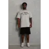 Erkek Baskılı Tişört Kısa Kol Bisiklet Yaka Oversize T-Shirt - Gri