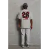Erkek Kısa Kol Yazlık Tişört Bisiklet Yaka Baskılı Oversize T-Shirt - Gri