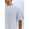 Erkek Düz Yazlık Kısa Kol Tişört Bisiklet Yaka Oversize T-Shirt - Beyaz