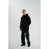 Erkek 3 İplik Pamuklu Oversize Kapüşonlu Nakışlı Hoodie SweatShirt - Siyah