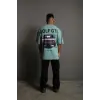 Erkek Oversize Tişört Golf GTI Retro Araba Baskılı T-shirt - Mint Yeşili