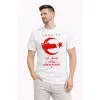 Erkek TÜRKİYE Ay Yıldız Baskılı Taraftar Forma T-Shirt - Beyaz