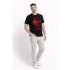 Erkek TÜRKİYE Ay Yıldız Baskılı Taraftar Forma T-Shirt - Siyah