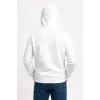 Erkek 3 İplik Pamuklu Kapüşonlu Kanguru Cepli SweatShirt hoodie - Beyaz