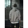 Erkek 3 İplik Penye Kapüşonlu Basic SweatShirt Hoodie - Boyalı Gri