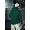 Erkek 3 İplik Pamuklu Kapüşonlu Basic SweatShirt Hoodie - Haki