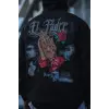 Erkek 3 İplik Pamuklu Kapüşonlu Baskılı Cepli Oversize Sweatshirt Hoodie - Siyah