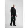 ERKEK 3 iplik Pamuklu Kapüşonlu Yıkamalı Nakışlı Hoodie SweatShirt - Siyah