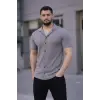 Erkek Waffle Kumaş Yazlık Yakalı Kısa Kol Düğmeli Gömlek 3’lü Set Siyah-Beyaz-Gri