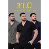 Erkek Waffle Kumaş Yakalı Kısa Kol Düğmeli Gömlek 3’lü Set Siyah-Haki-Lacivert