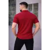 Erkek Waffle Kumaş Kısa Kollu Düğmeli Açık Yaka Regular Fit Gömlek - Kırmızı
