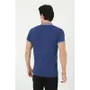 Erkek Polo Yaka tişört Slim Fit Baskılı Kısa kol T-Shirt - Mavi