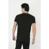 Erkek Polo Yaka tişört Slim Fit Baskılı Kısa kol T-Shirt - Siyah