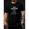 Erkek T-shirt Komik Multitasker Baskılı Kısa kol Tişört - Siyah
