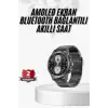 Erkeklere Özel Akıllı Saat Çelik Kordon Bluetooth Bağlantılı İOS ve Android Uyumlu