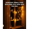 Ev Dekoru İçin Ramazan LED Işık Pilli Sıcak Sarı Cami Figürlü