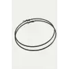 Ezme Çizgili Metal Halka Küpe 8-9-10 cm