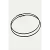 Ezme Çizgili Metal Halka Küpe 8-9-10 cm