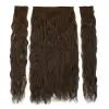 Fiber Sen Kabarık Daalı Yarım Ay + 2 Yan Çıt Çıt / Açık Kahve