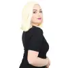 Fiber Sen Peruk Perçemsiz Kısa Düz / Açık Platin